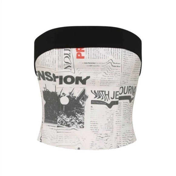 NWT With Jean Read All About It Corset Top - Picture 1 of 4
